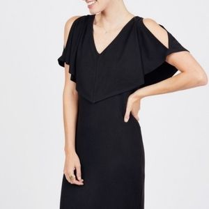 818 Black cold shoulder above knee dress 👗